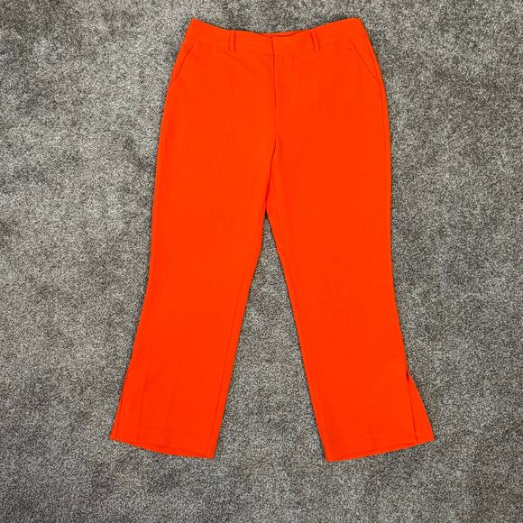 Cinq a Sept Womens Size 12 Kerry Cropped Pants Deep Tangelo Orange Designer Chic - Picture 1 of 12
